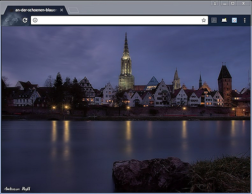 Skyline Ulm / blaue Stunde